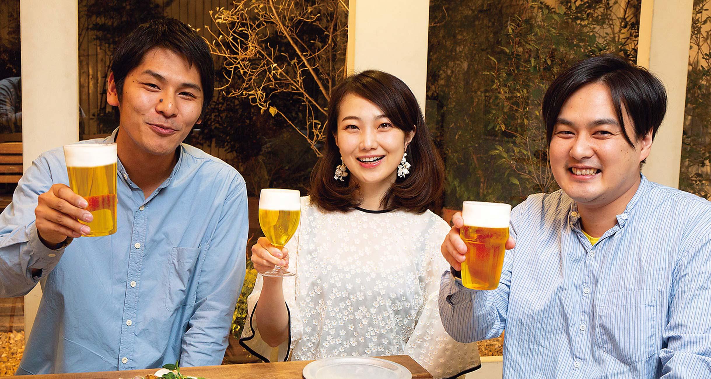 料理家の山田英季さん、ライターの崎谷実穂さん、クリエイティブプロデューサーの竹内順平さん。