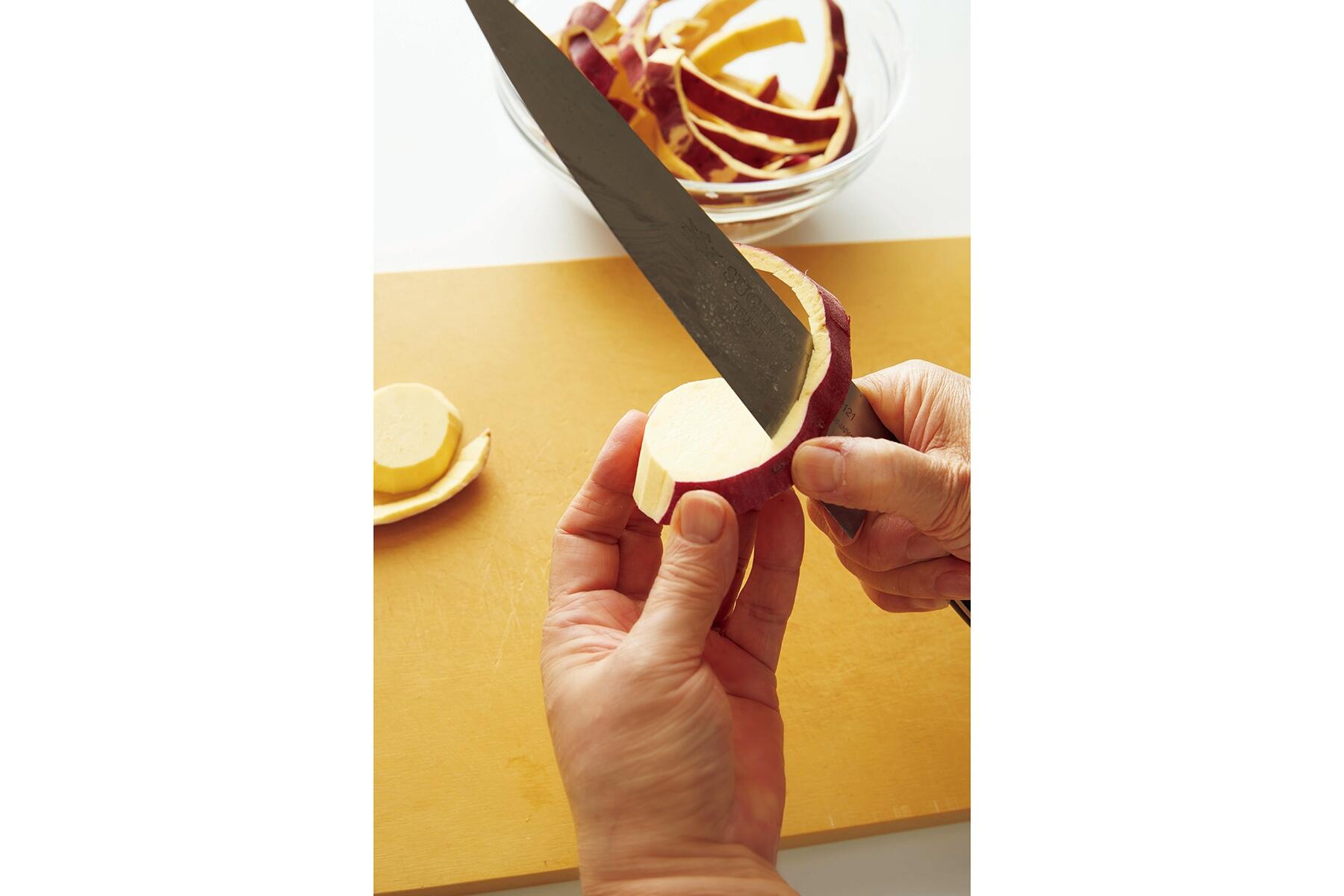 さつまいもの下ごしらえ