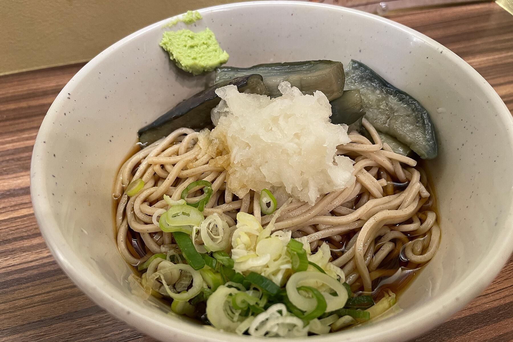 冷しぶっかけ なす揚げびたしそば