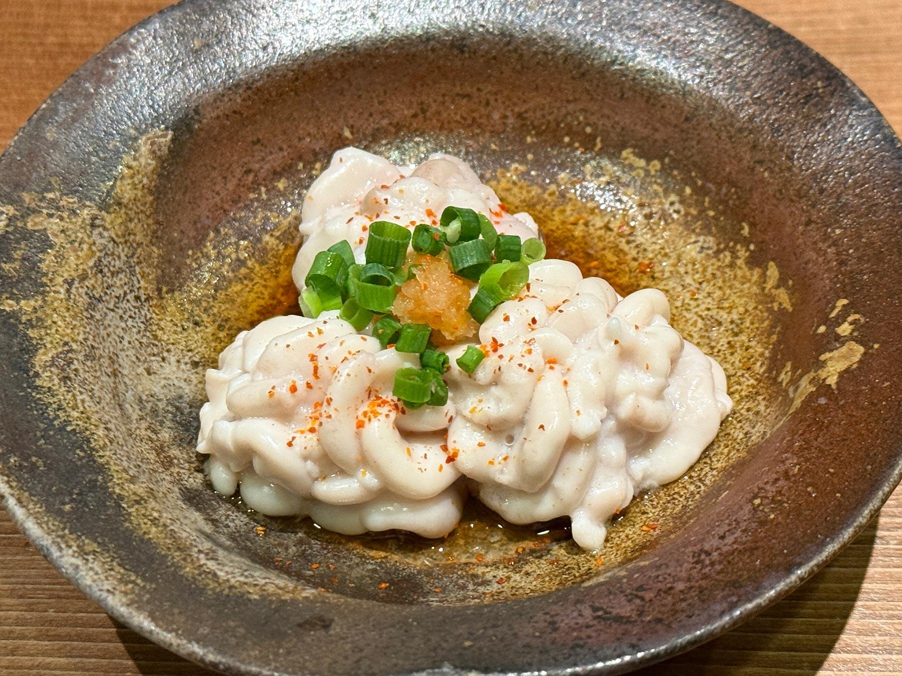 ポン酢で食べる軽く炙った白子