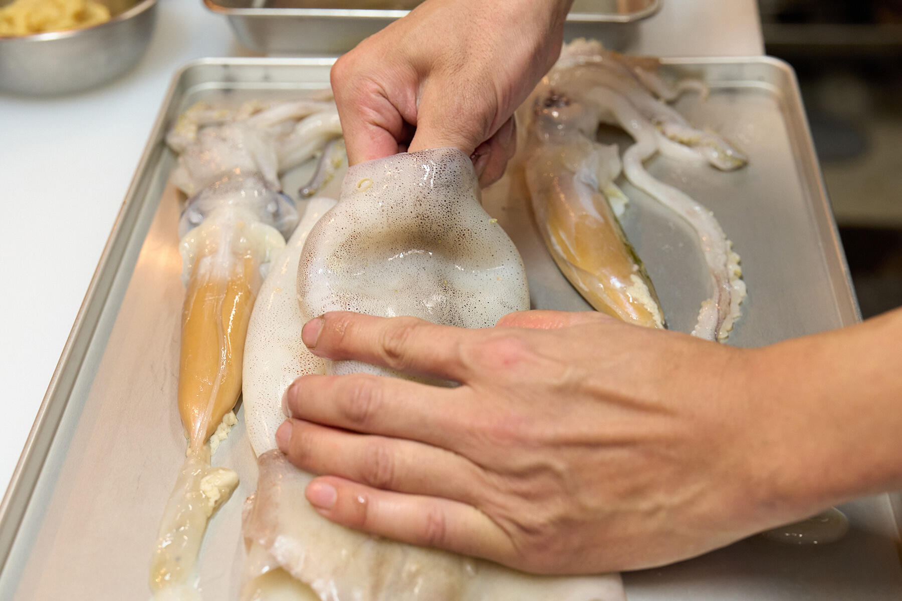 イカの下処理をする