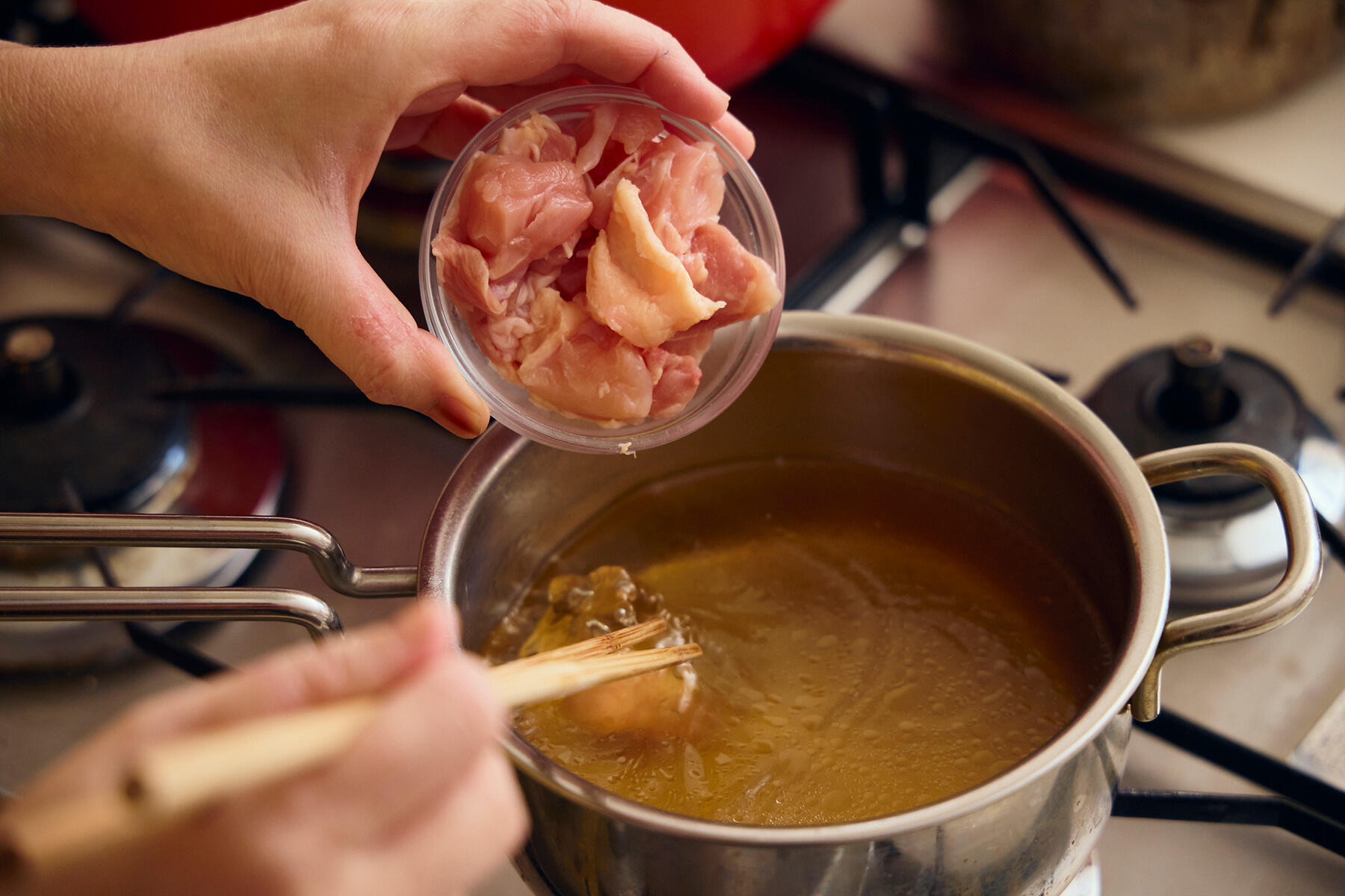 ブイヨンを温める