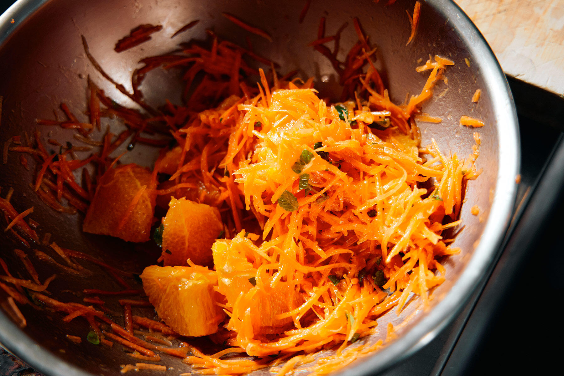 酢とオイルで味を調える