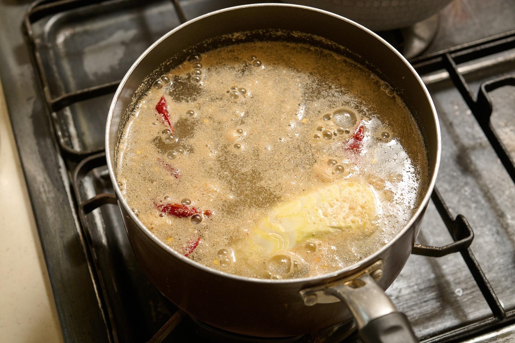 アク抜きをする