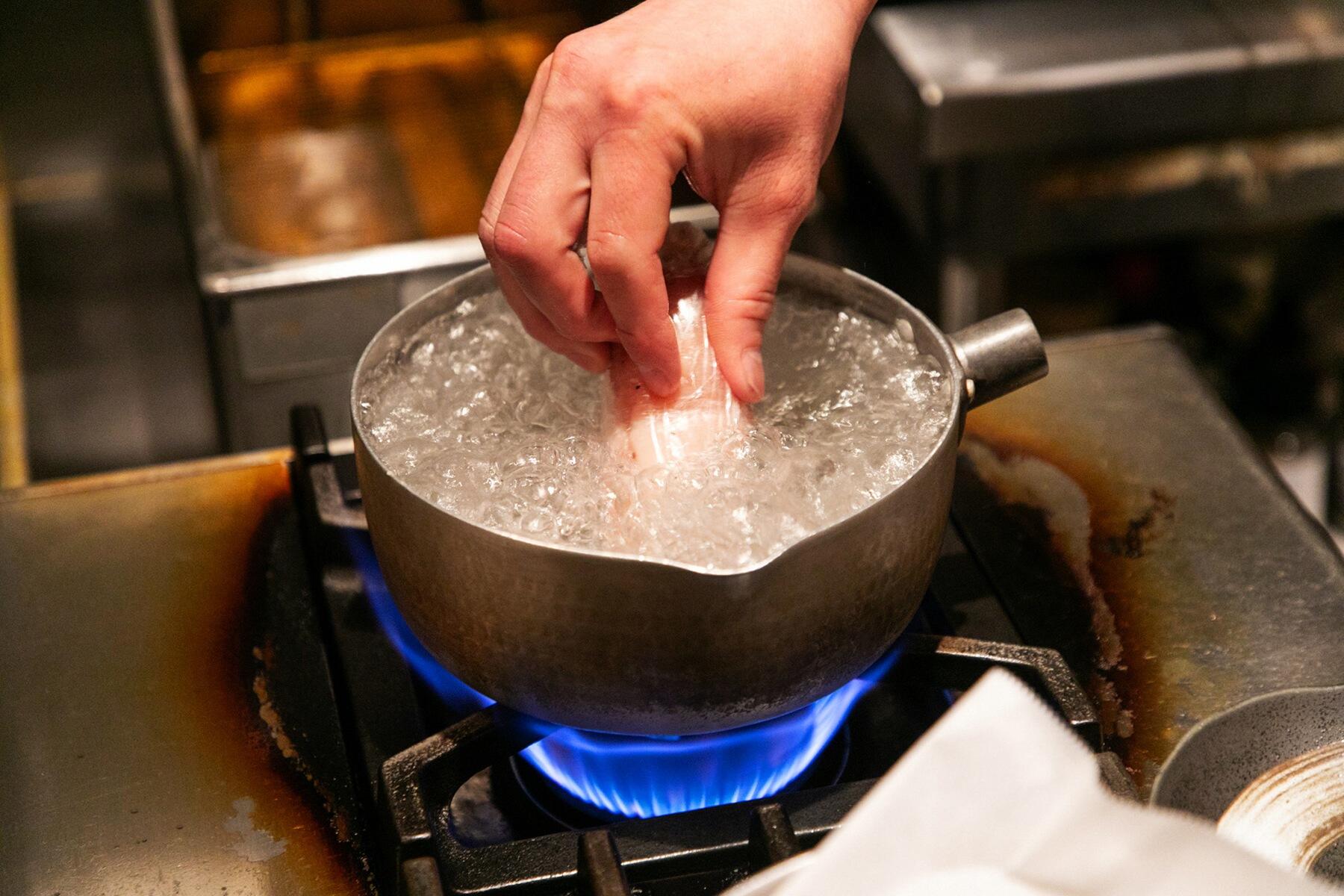 湯煎調理する