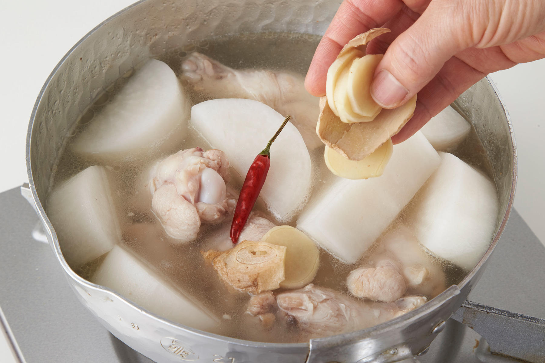 生姜を加える