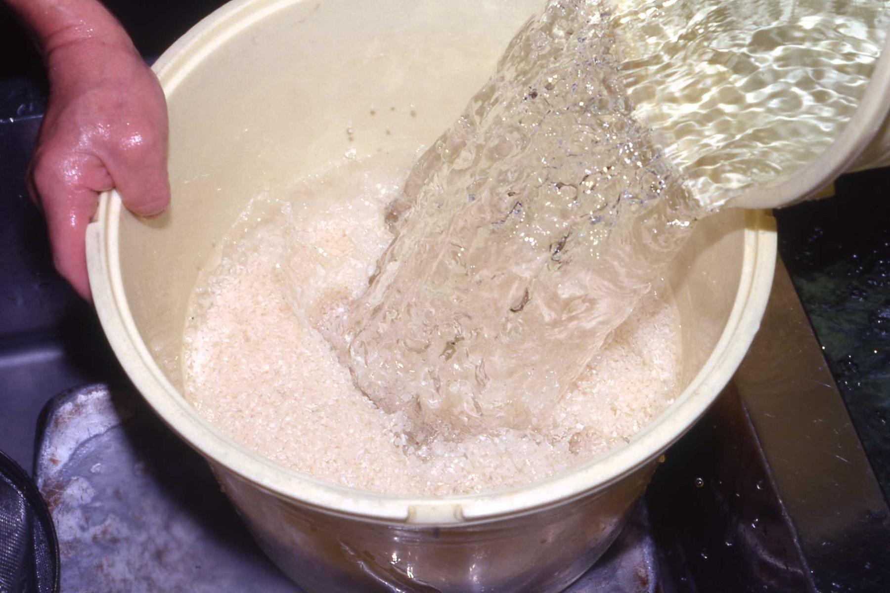 おいしいご飯を炊くためにまず必要なのが、良い水だ。「げこ亭」では、店の裏側で汲んだ井戸水を使う。