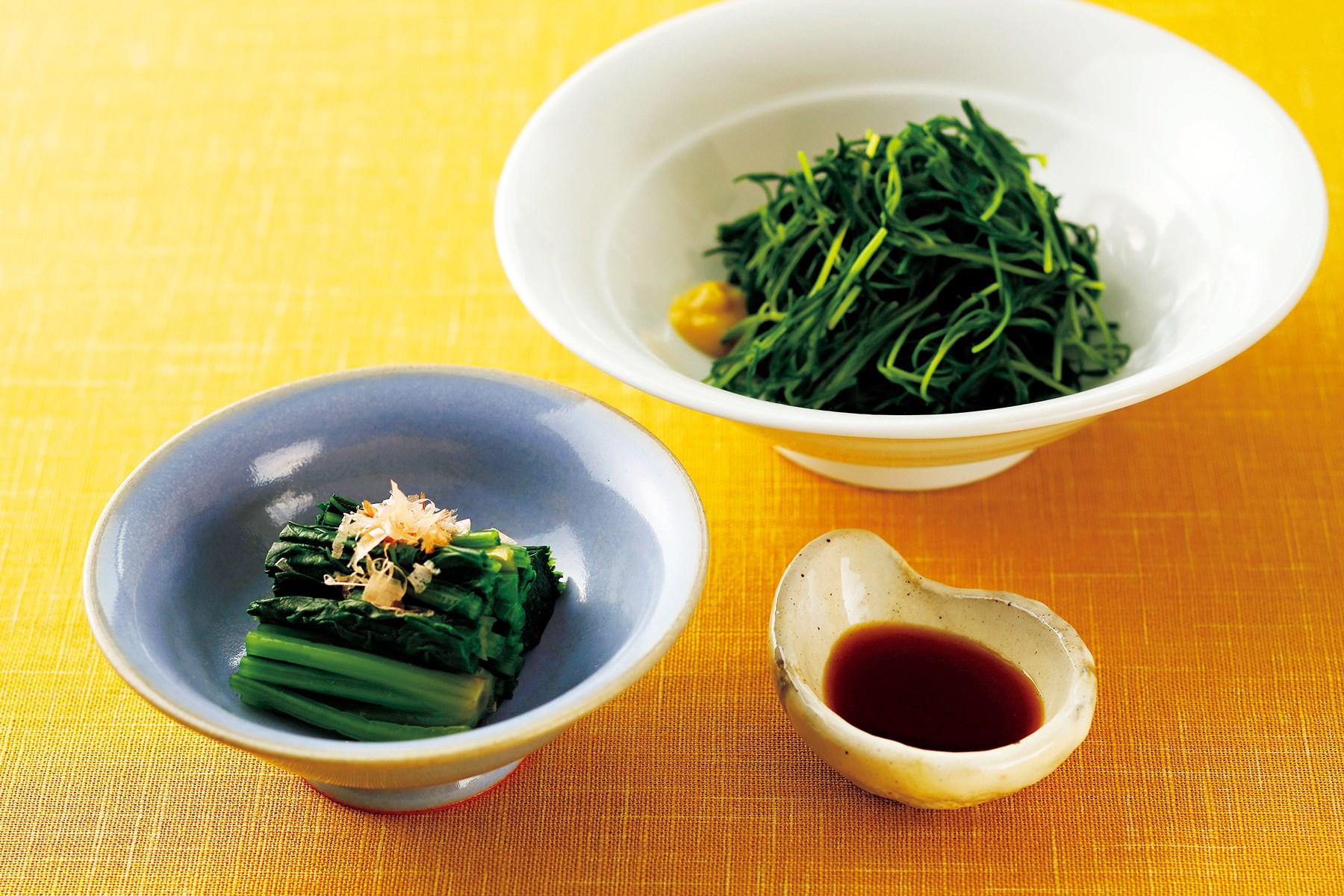 旨味たっぷりの「純米だし醤油」でつくる“青菜のおひたし”