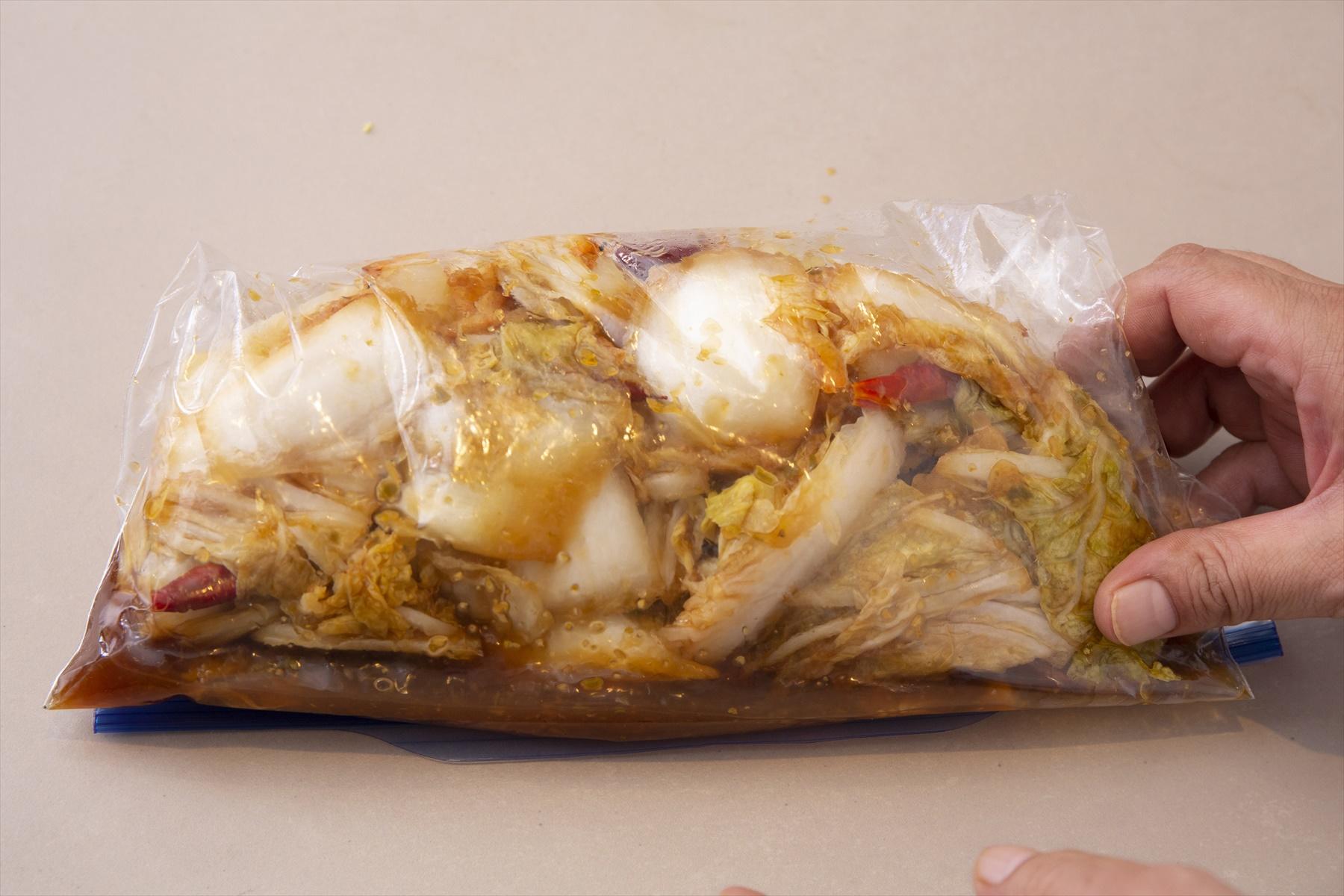 軽くもみ、1時間以上置く