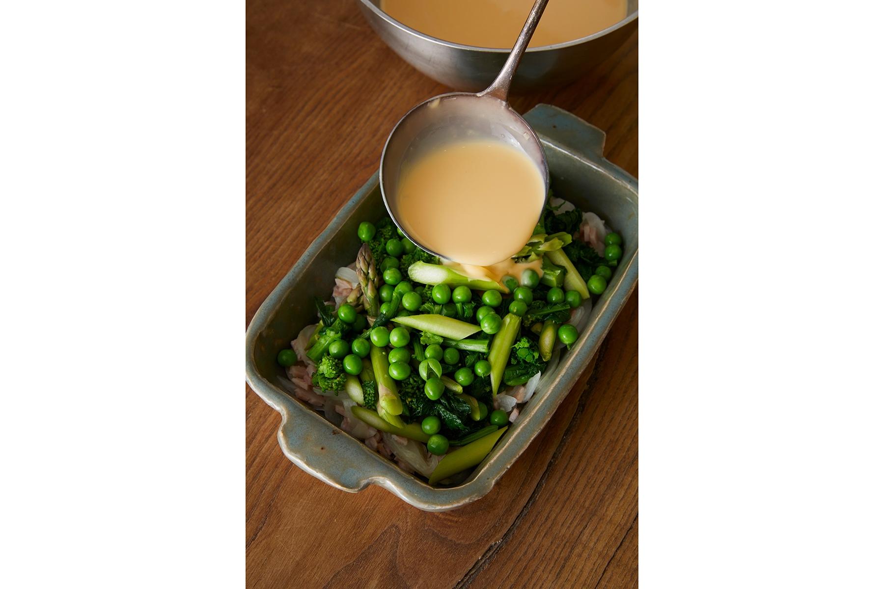 卵液を流し込む