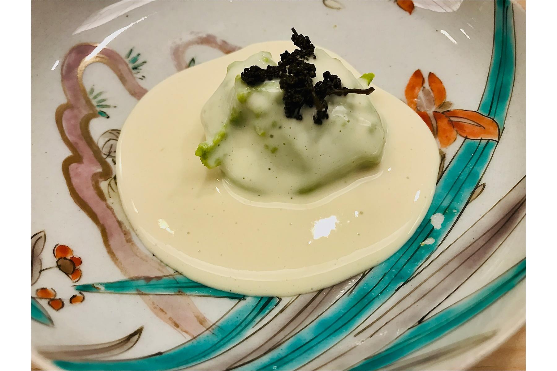 グリンピースと生湯葉