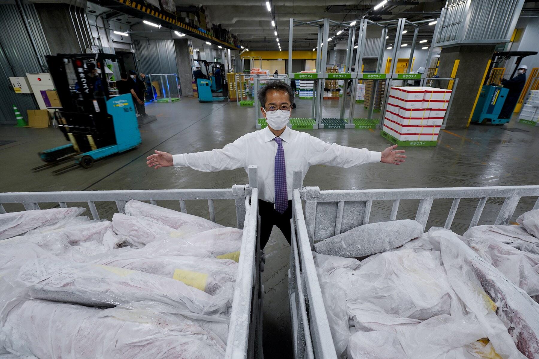 卸売市場の冷凍庫