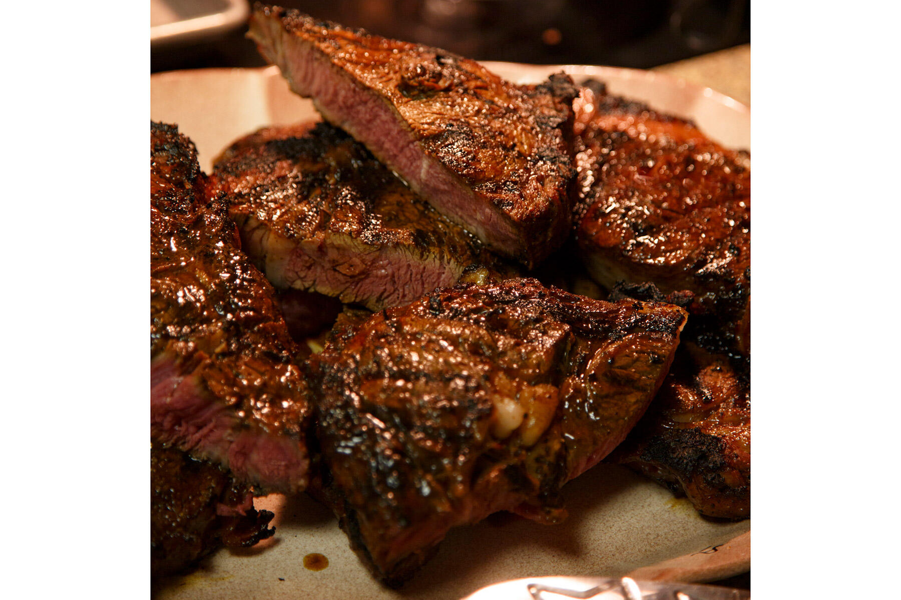 アメリカ・ワイオミング「Y-6 RANCH」のステーキ