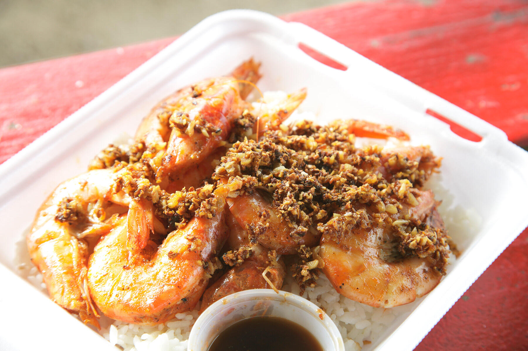 ハワイ・オアフ「ロミーズ」のガーリックシュリンプ