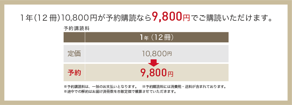 「予約購読」のご案内