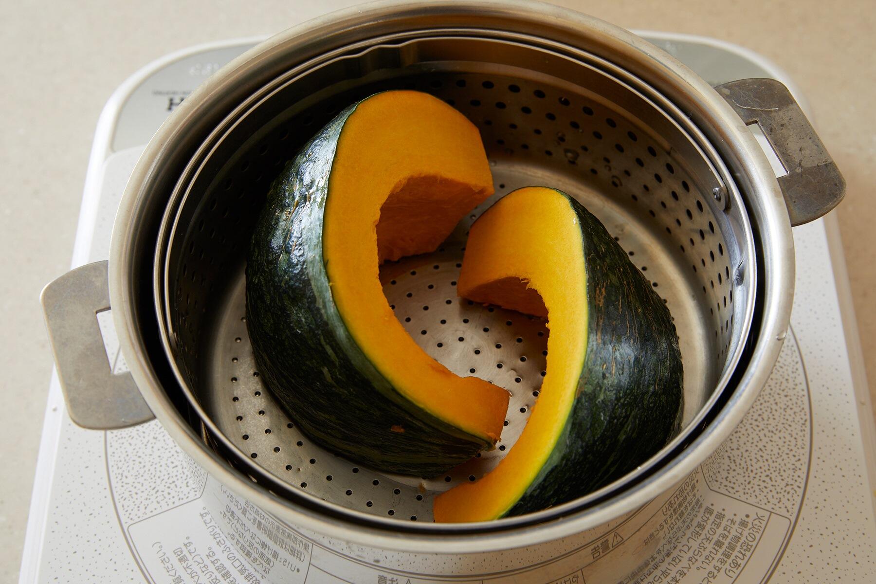 蒸し器に並べる