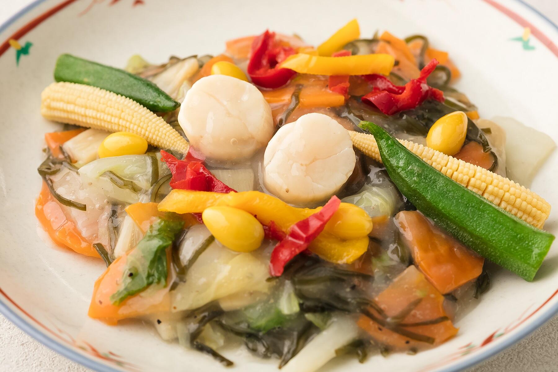 北海道産ほたてときざみ昆布の八宝菜