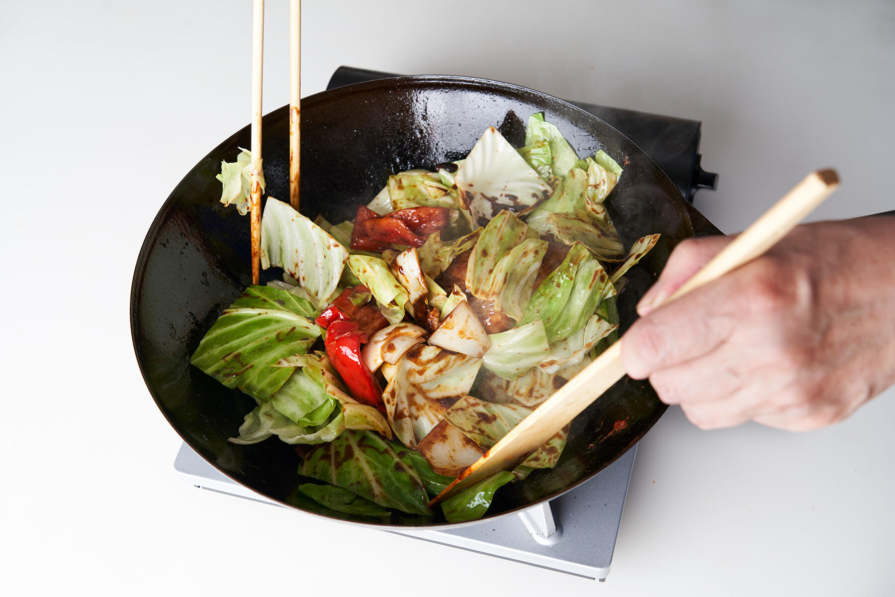 キャベツを戻す