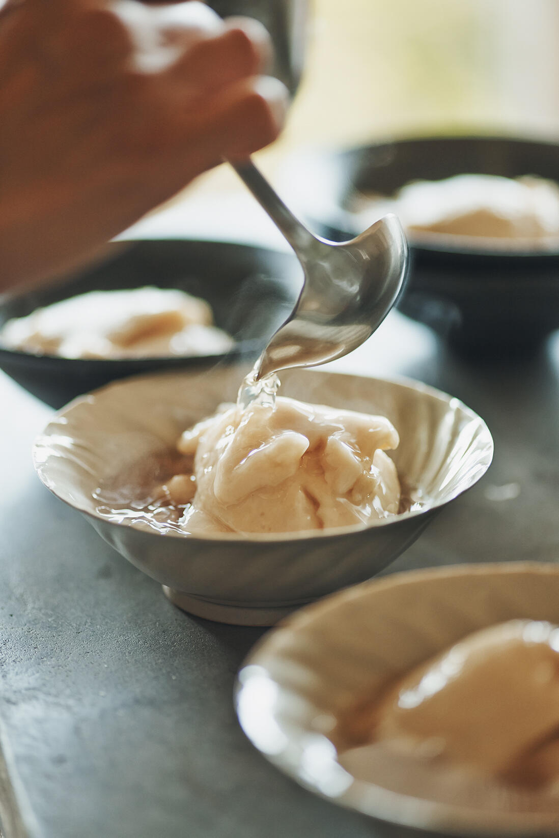 シロップをかける