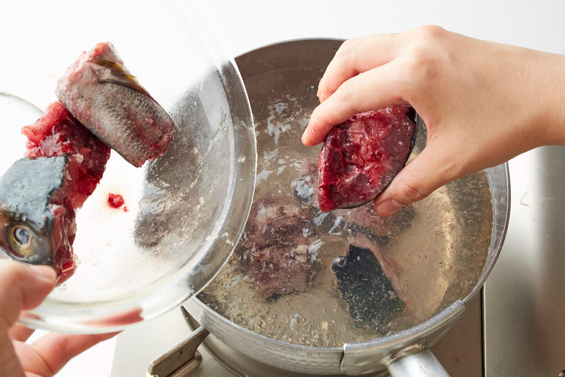 表面に火を通す