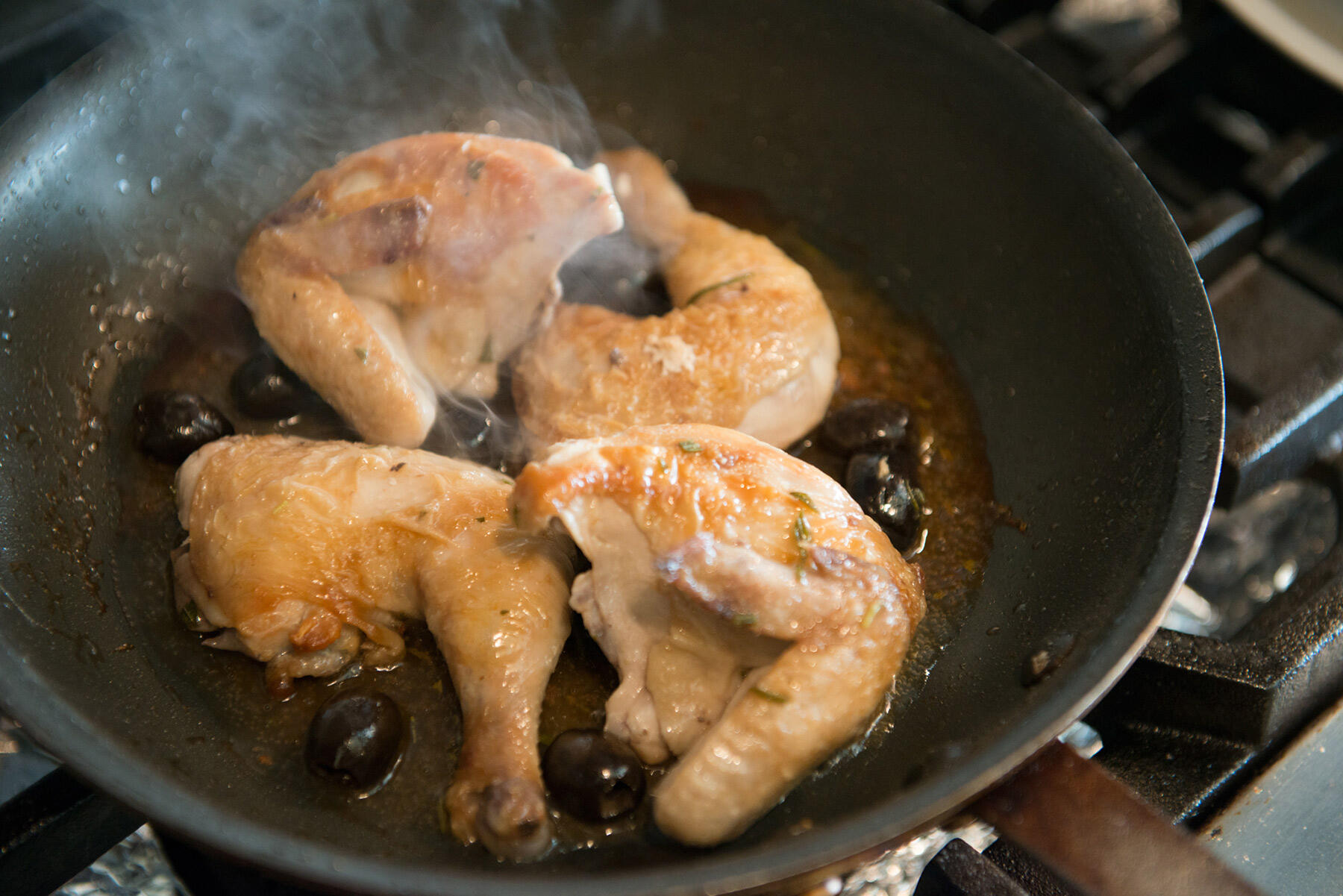 予熱で火を通す