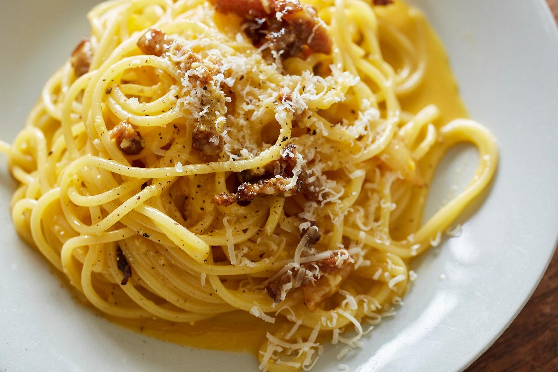 塩麹スパゲッティカルボナーラ