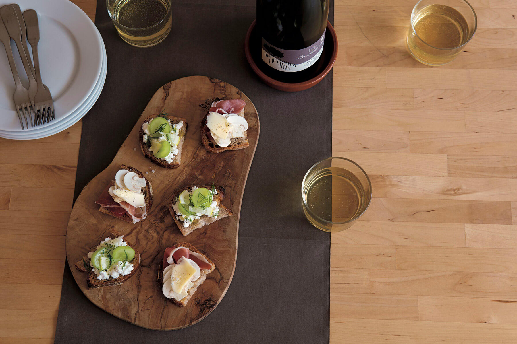 白ぶどうとカッテージチーズのタルティーヌ