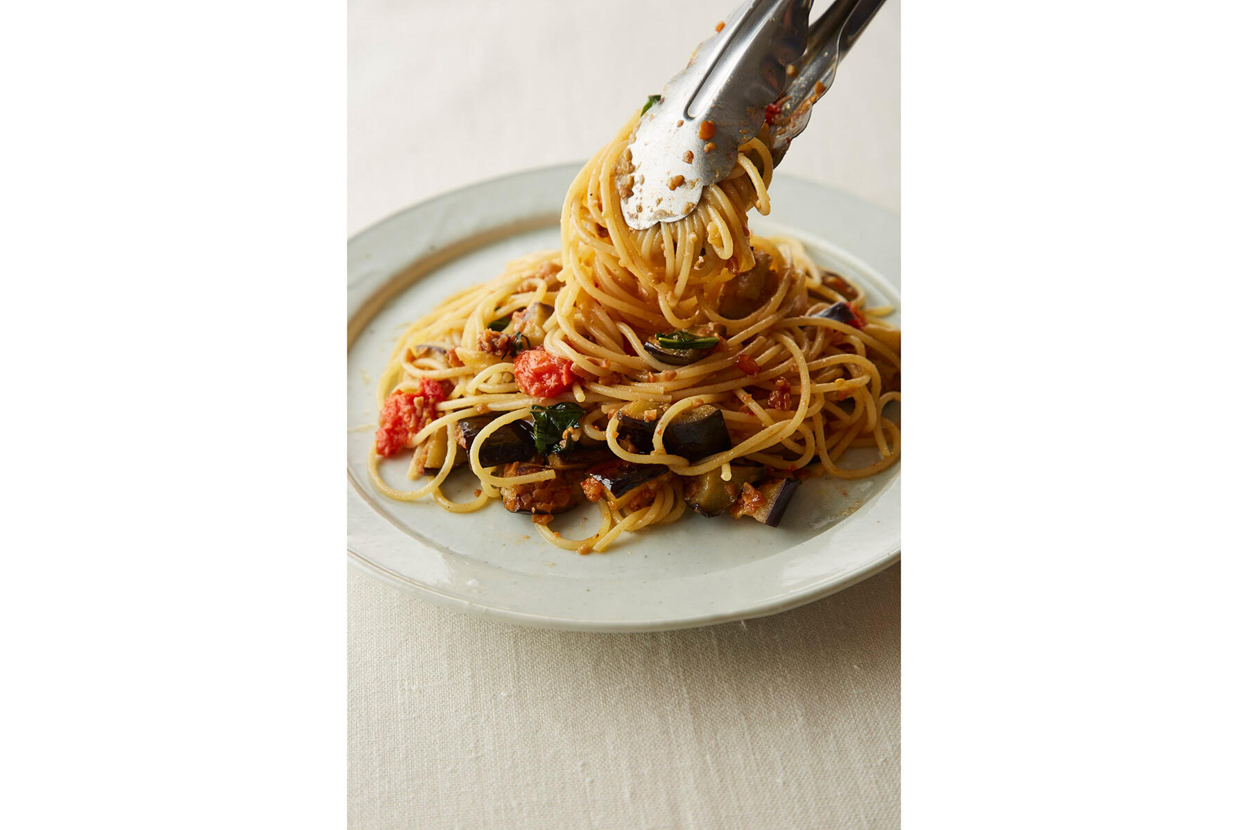 なすとトマトの納豆SALSAスパゲッティ