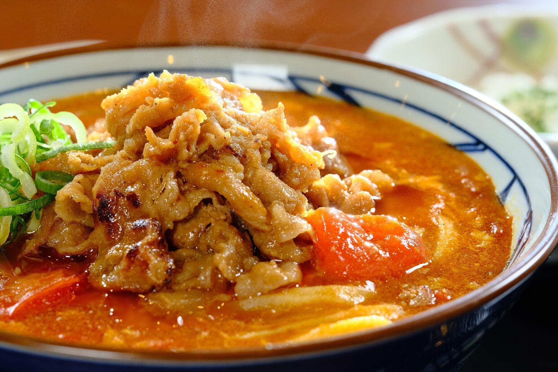 豚肉のせトマたまカレーうどん