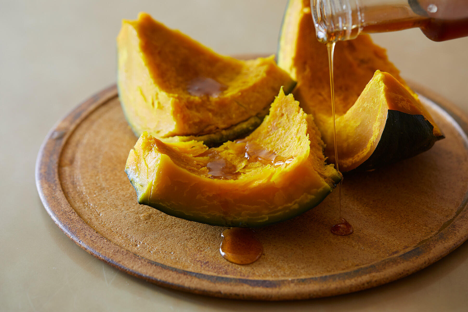 蒸しかぼちゃのメープルシロップがけ