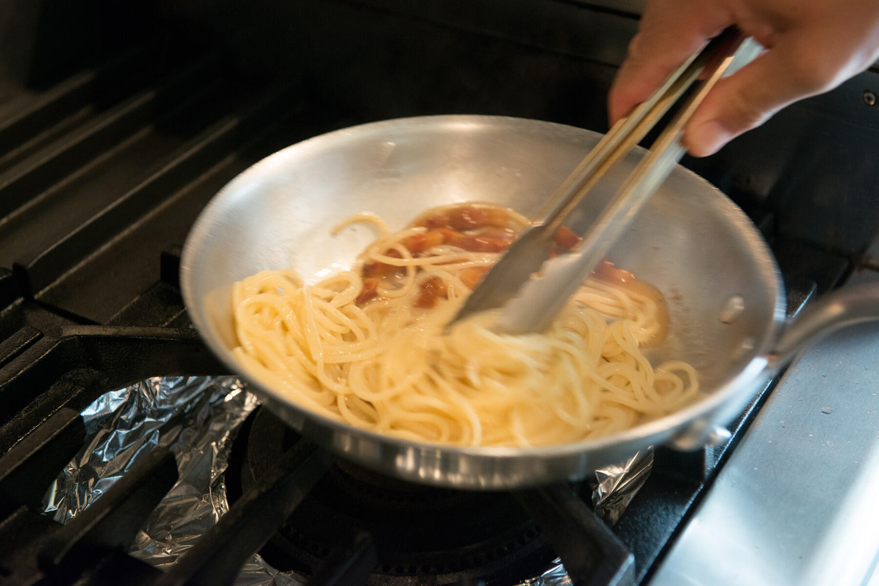 パスタを加える