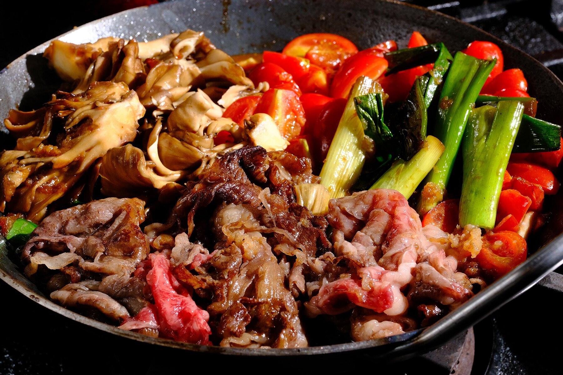 和牛のプランチャ（鉄板焼き）風