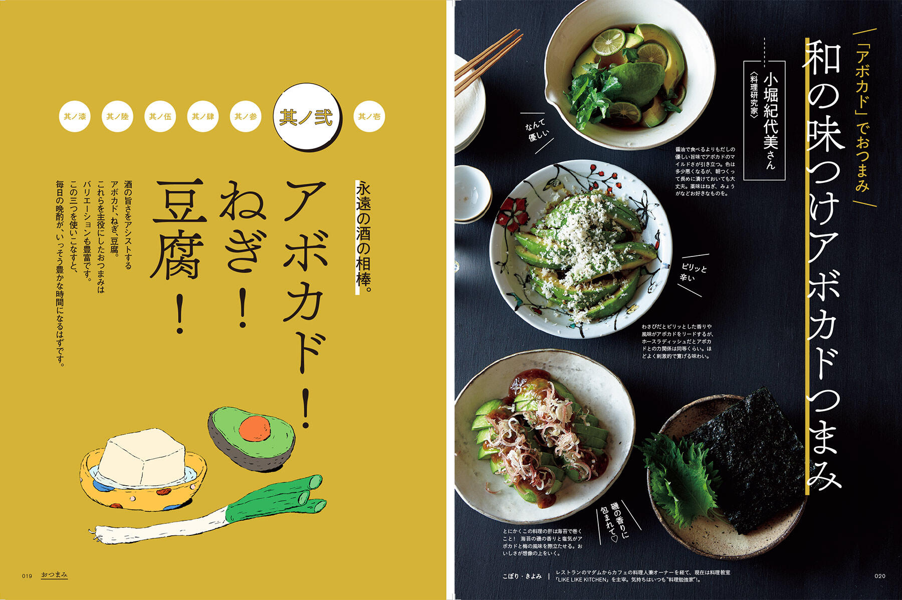 アボカド、ねぎ、豆腐