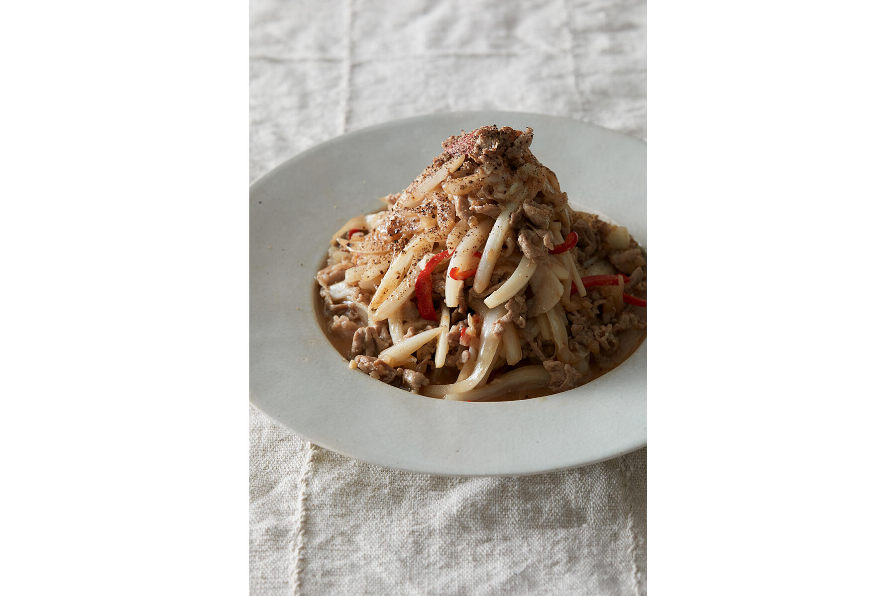 キリッと刺激的な“白菜と挽き肉のからし醤油炒め”