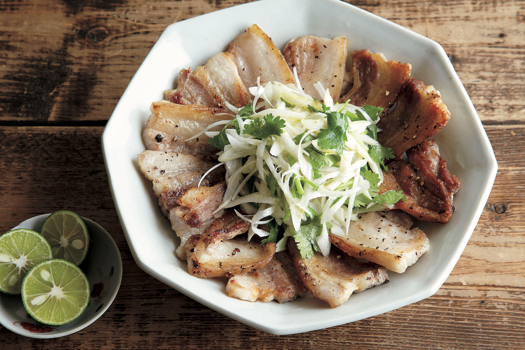 炙り豚の柚子胡椒ねぎのっけ