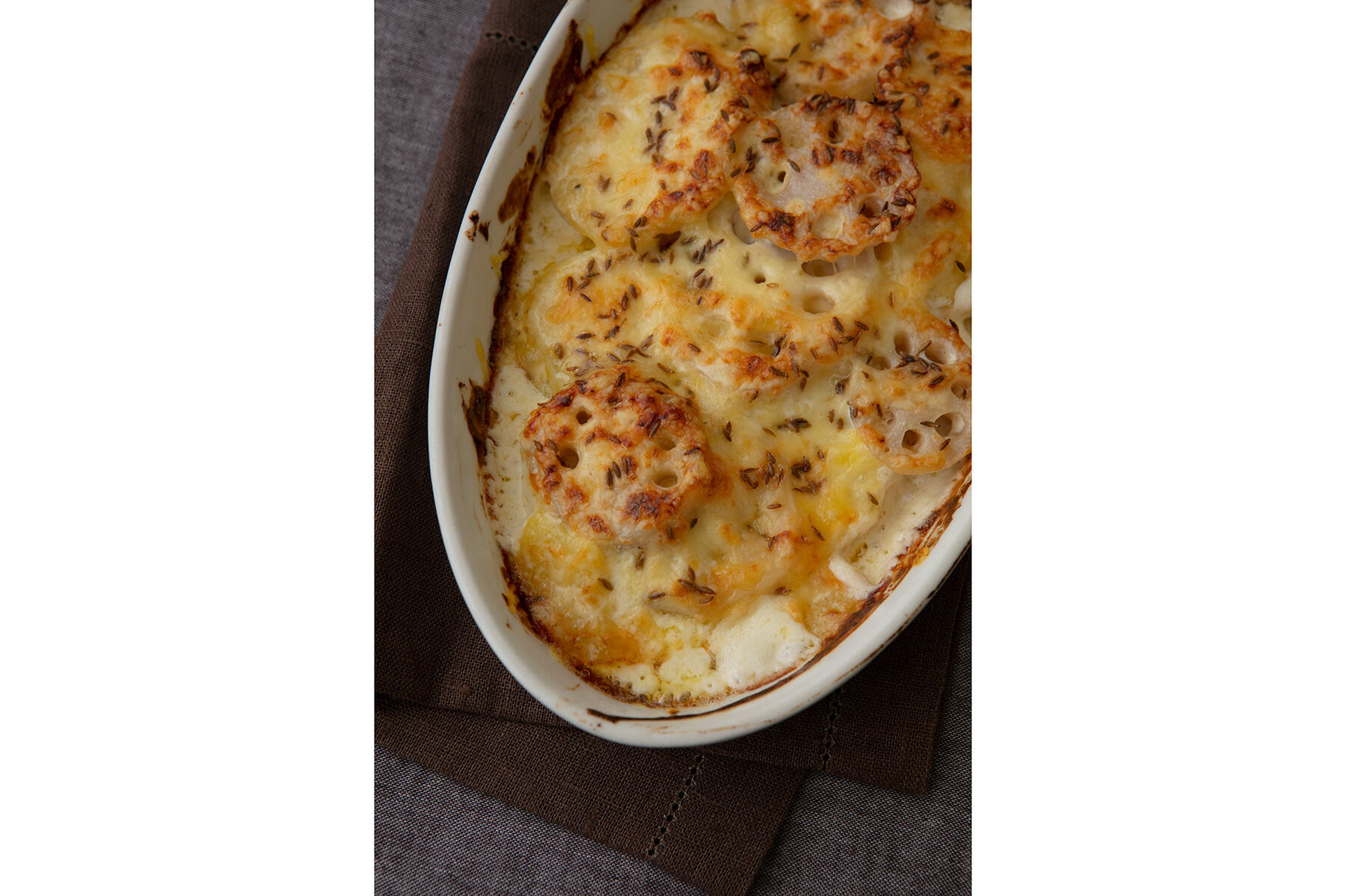 れんこんとじゃがいものクミングラタン