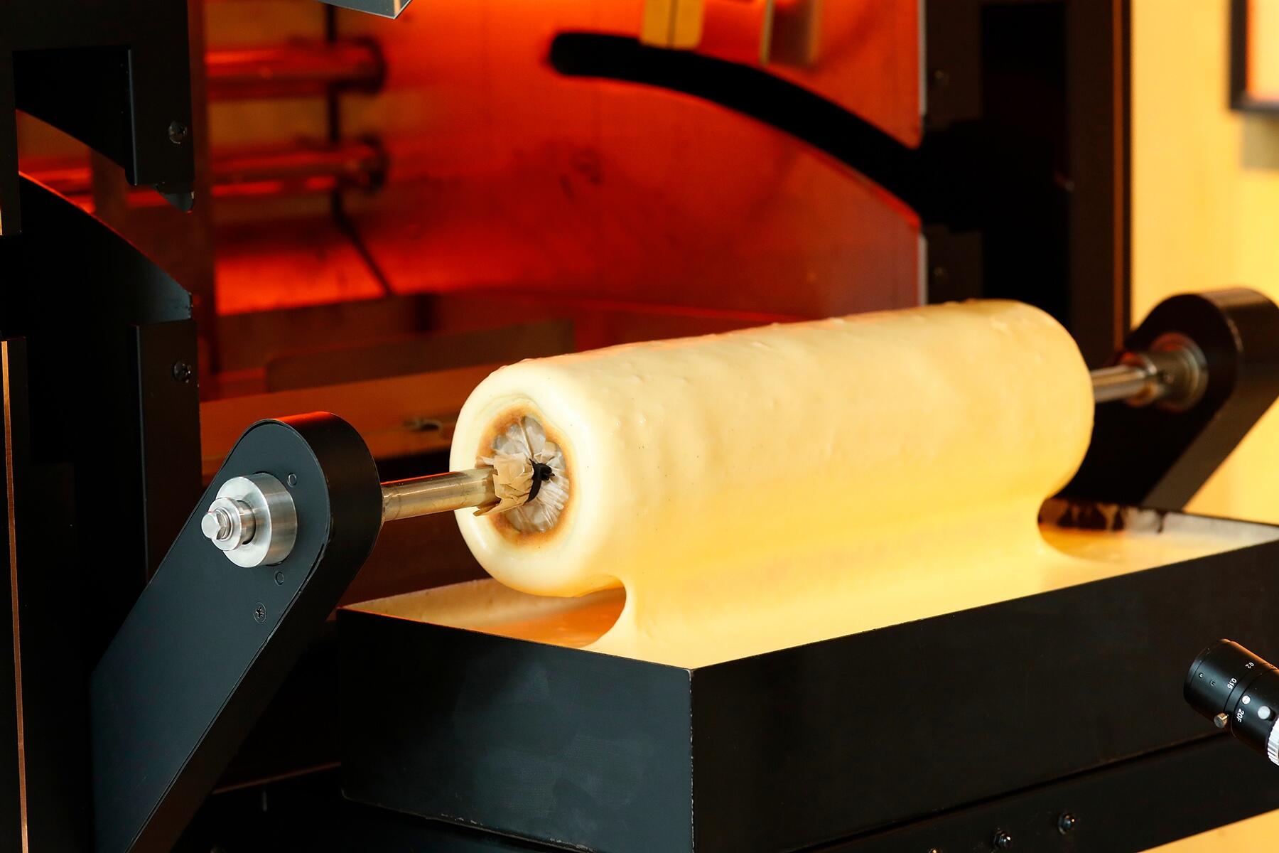 焼いている様子