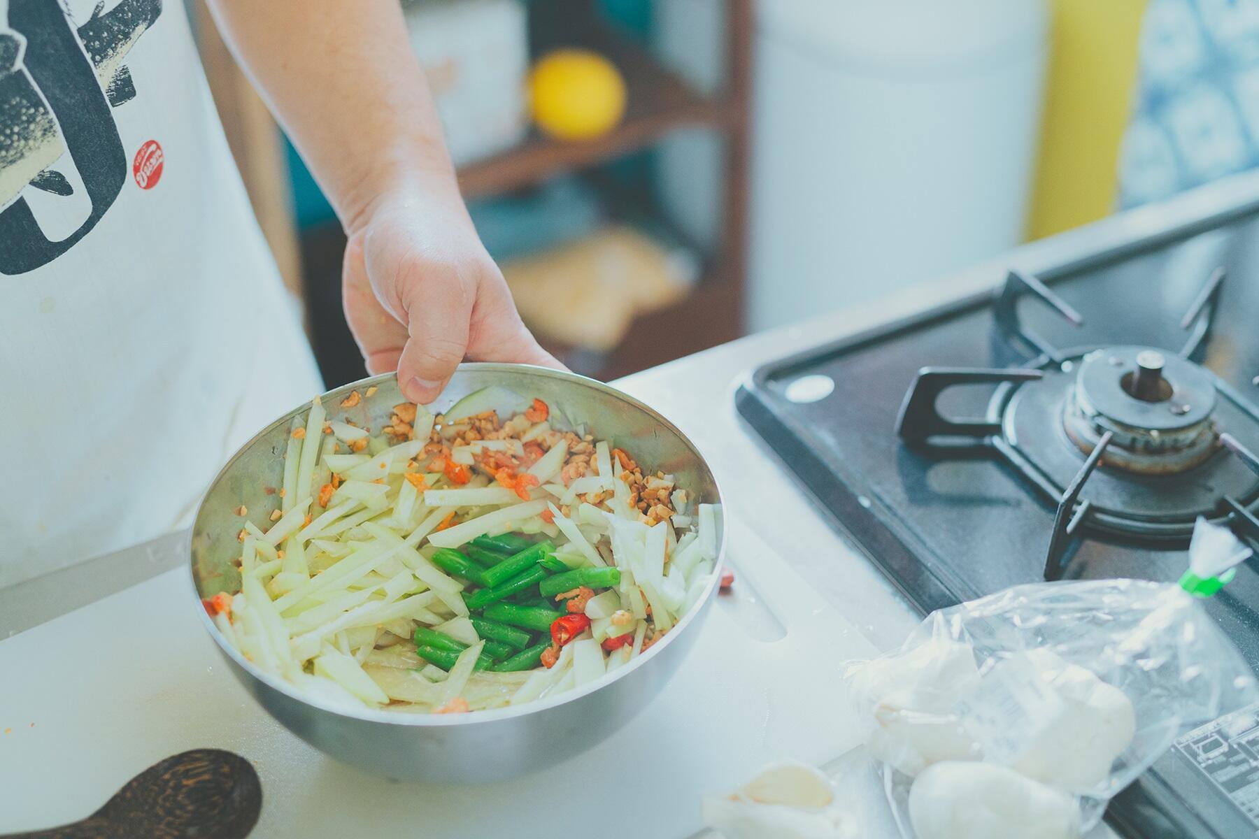 パパイヤを加える