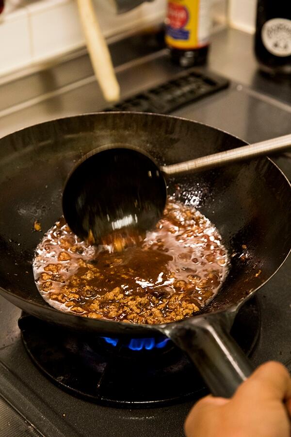 鶏ガラスープでのばす