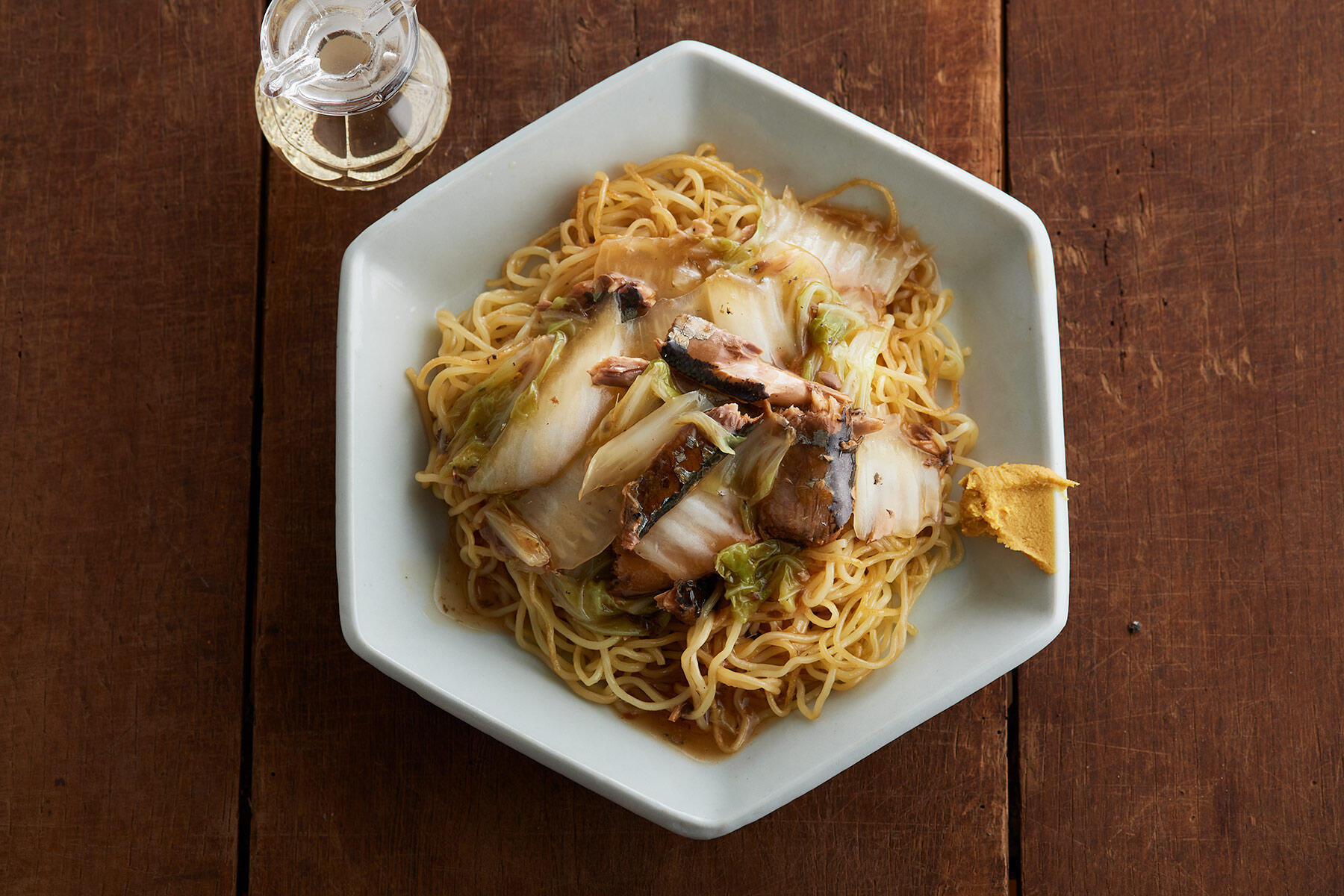 香ばしい!“サンマかば焼きと白菜のあんかけ焼きそば”