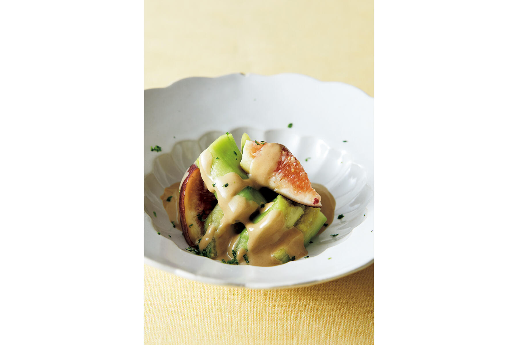 蒸しなすといちじくの胡麻だれ