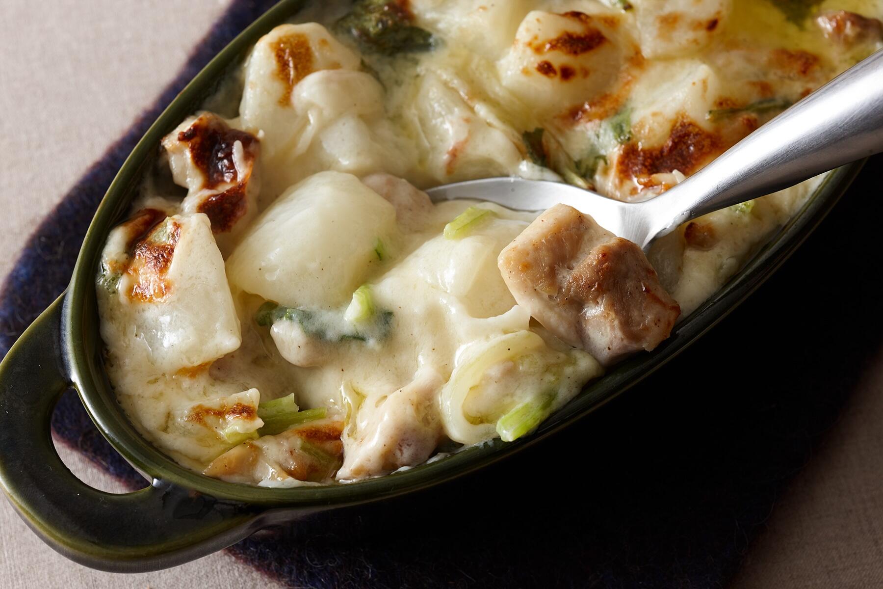 かぶと鶏肉のグラタン