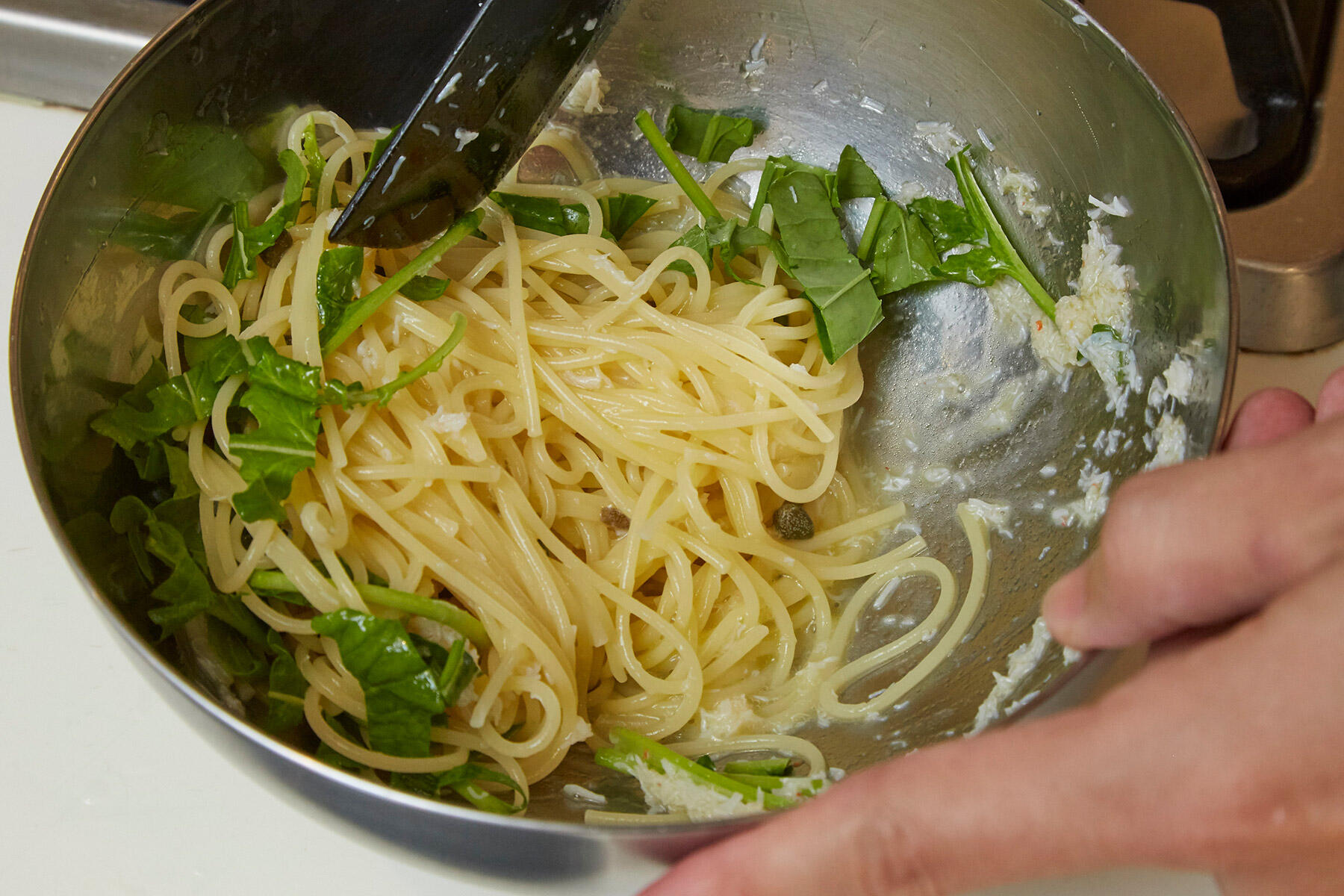 パスタを加える