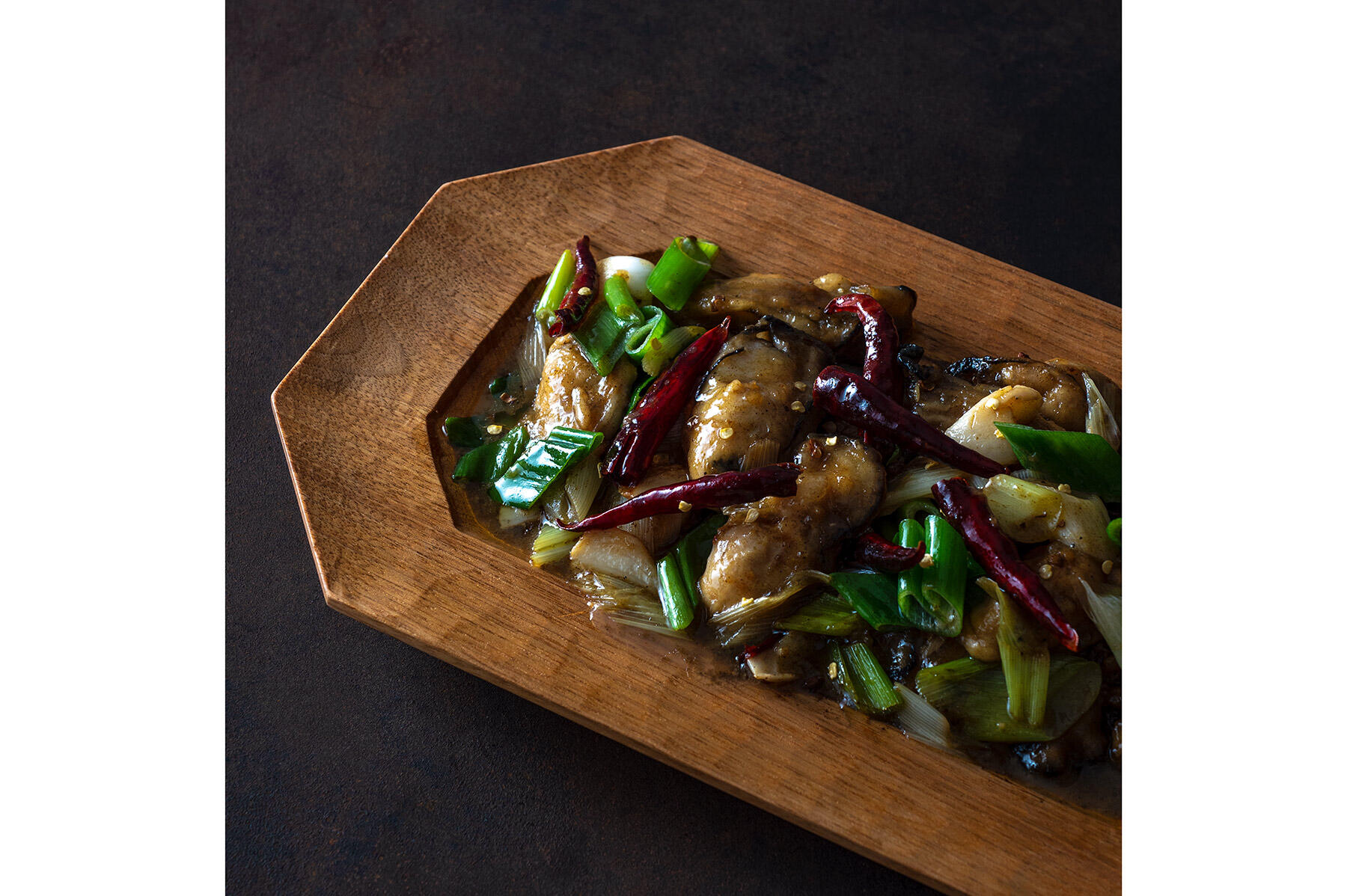 牡蠣の麻辣炒め