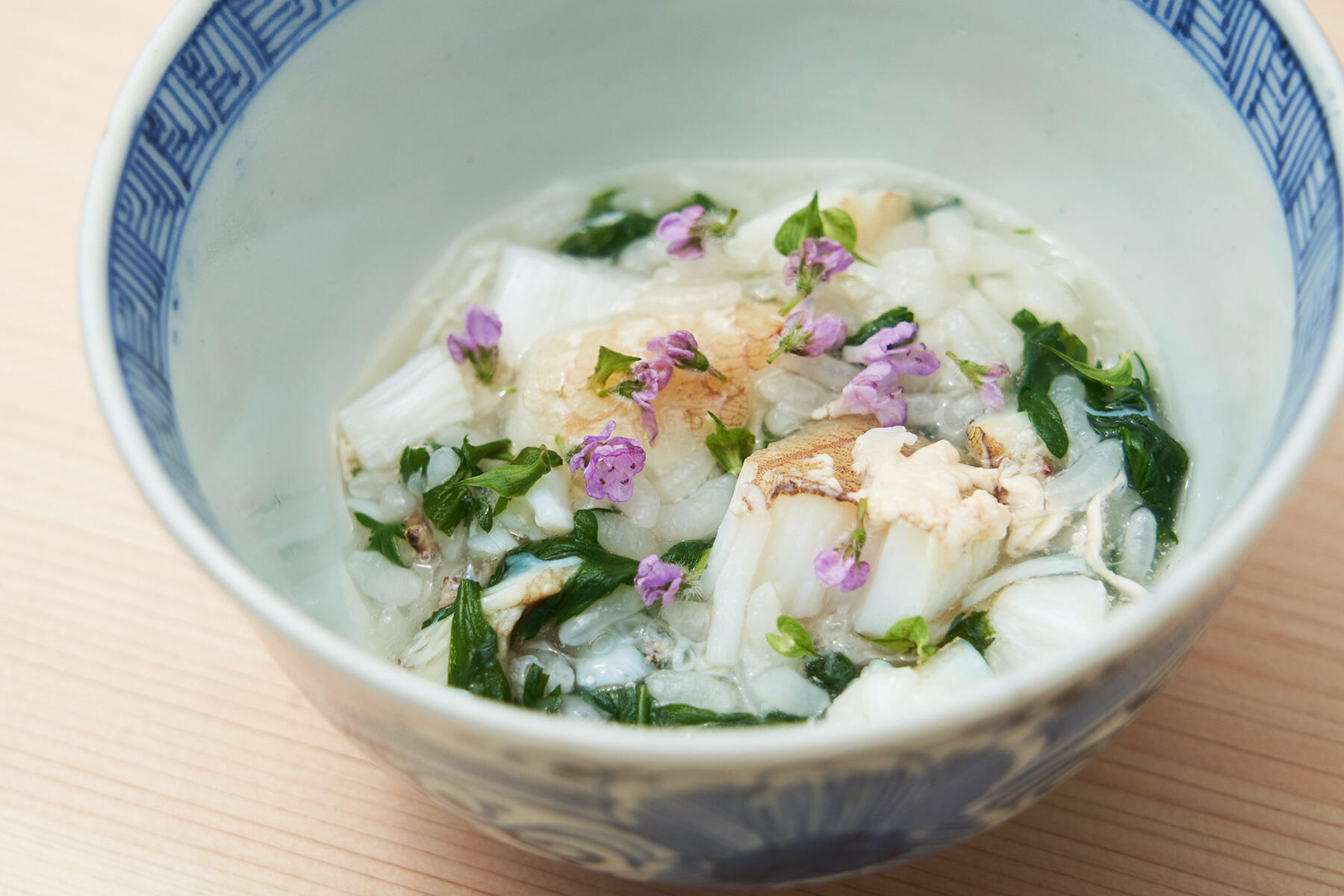 ドウマンガニと春菊のおじや