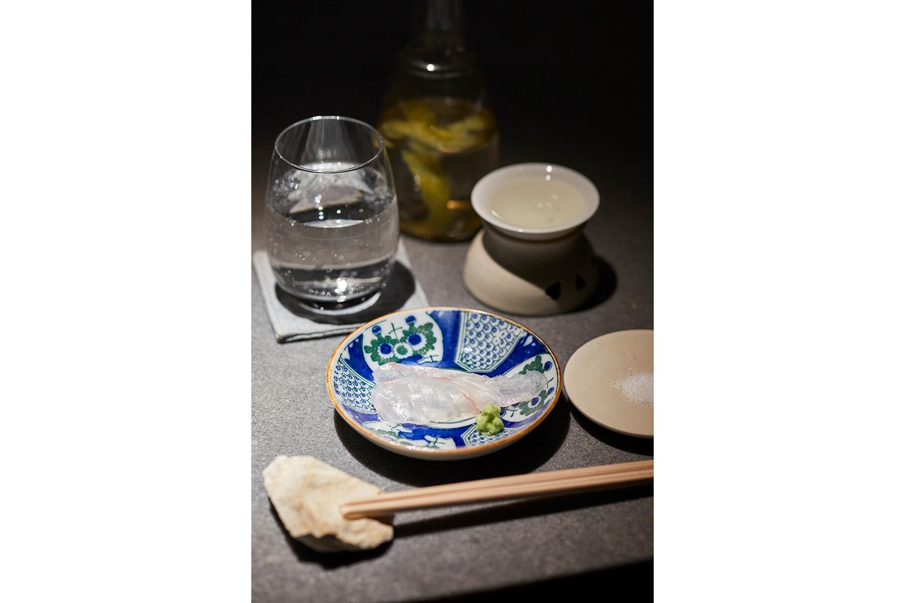 仁井田本家 おだやか 68℃×平目の刺身