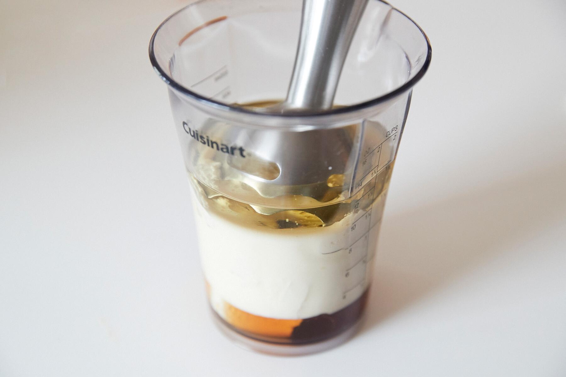 木綿豆腐を撹拌する