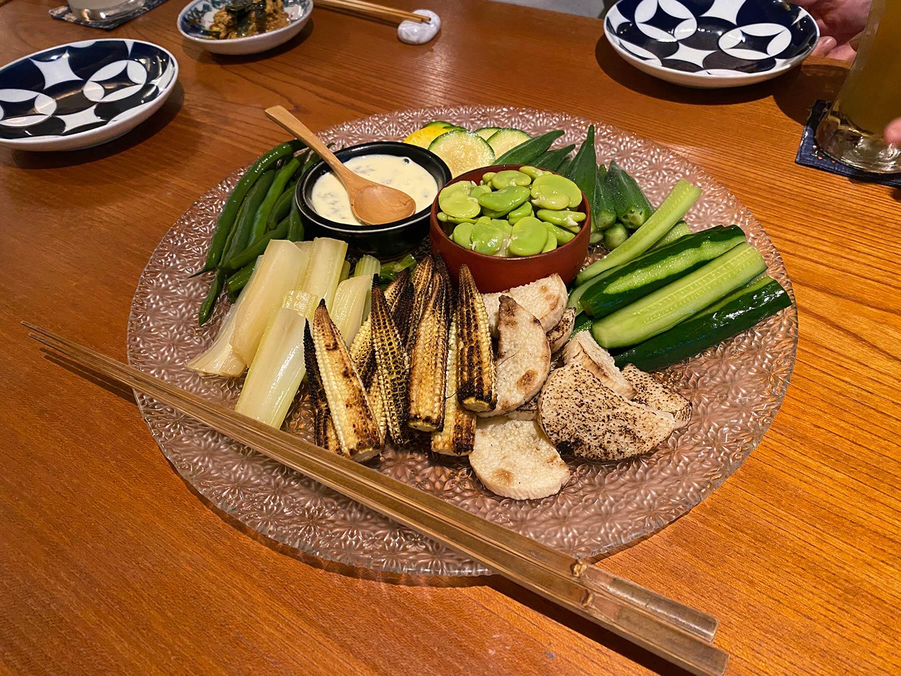 野菜のお浸しの盛り合わせ