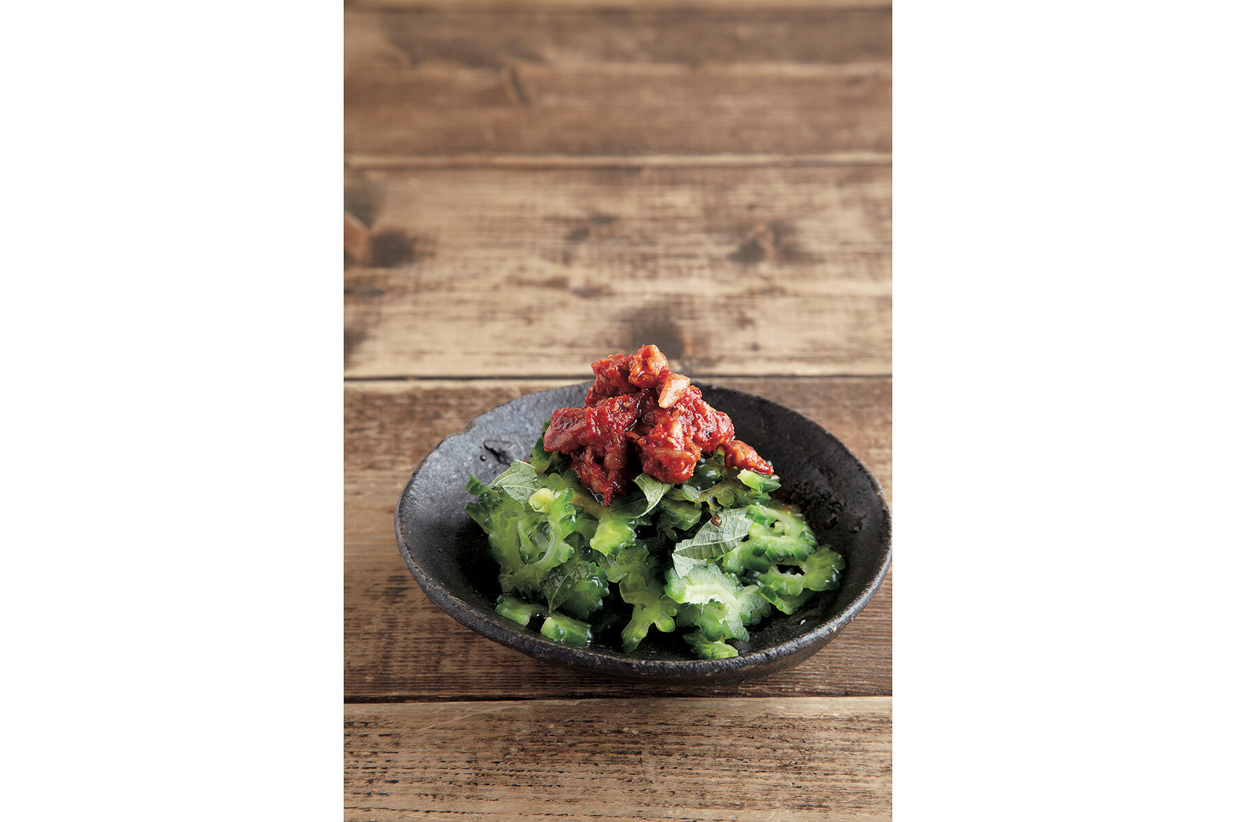 高山なおみさん直伝“ゴーヤーの塩もみチャンジャのせ”