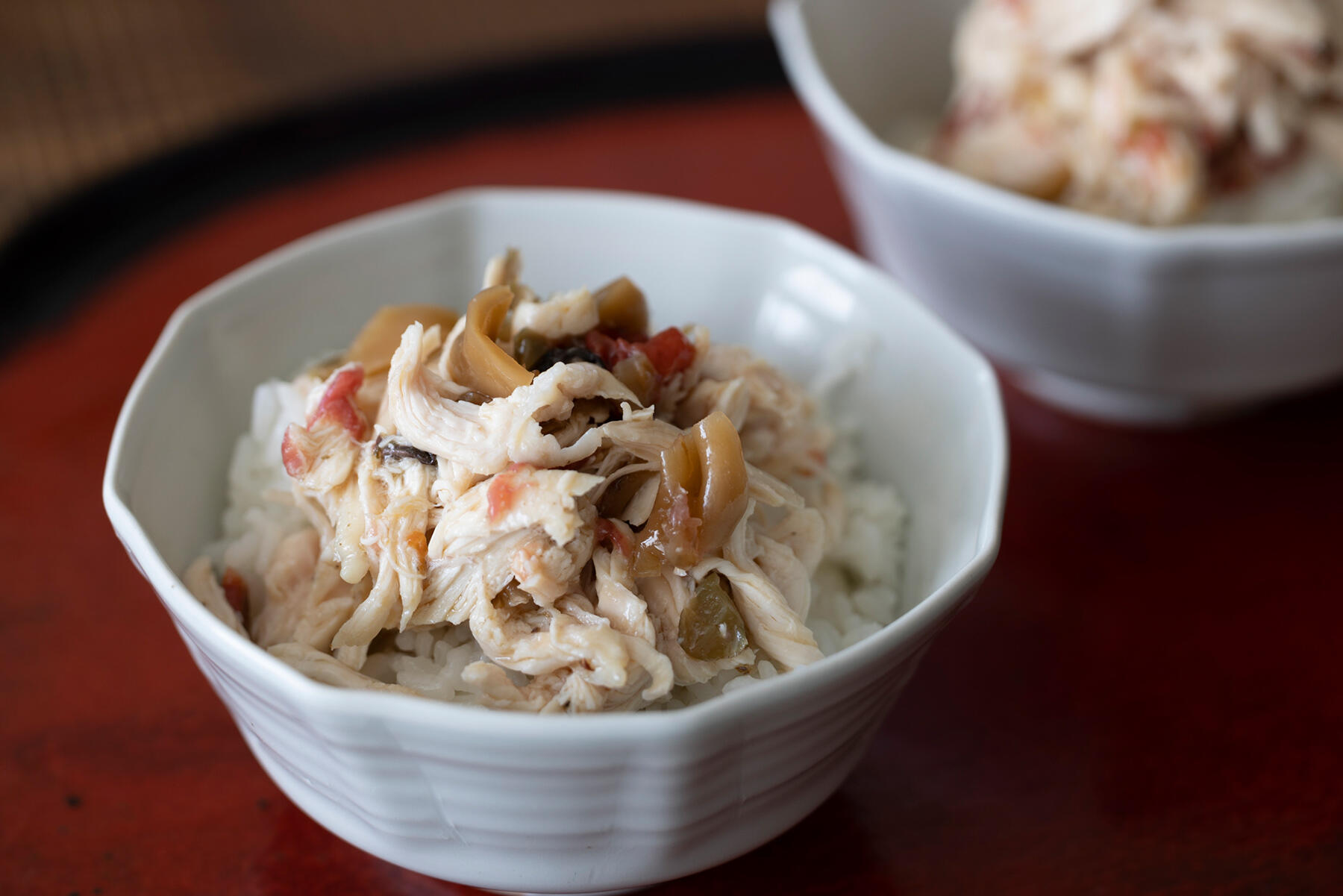 さらりとお腹に収まるのっけご飯“ささみ梅肉ザーサイ”